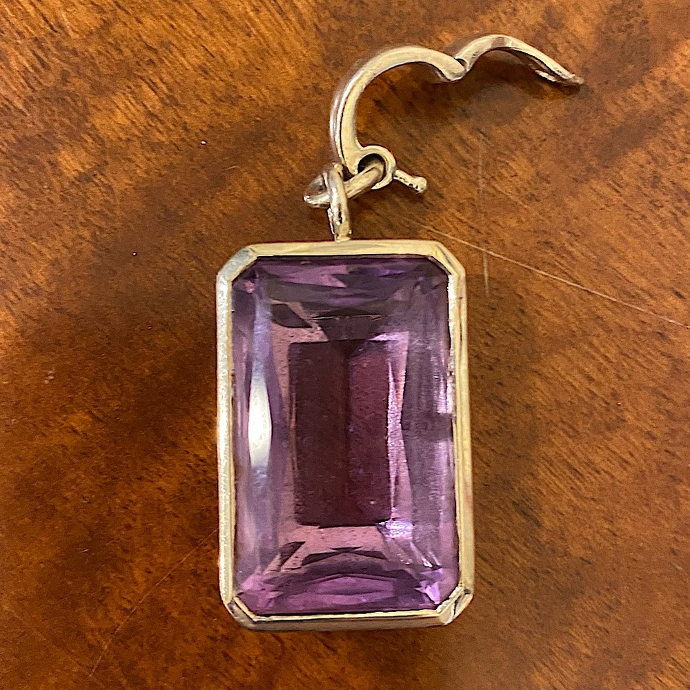 ABM STERLING SILVER AND AMETHYST PENDANT/ENHANCER!